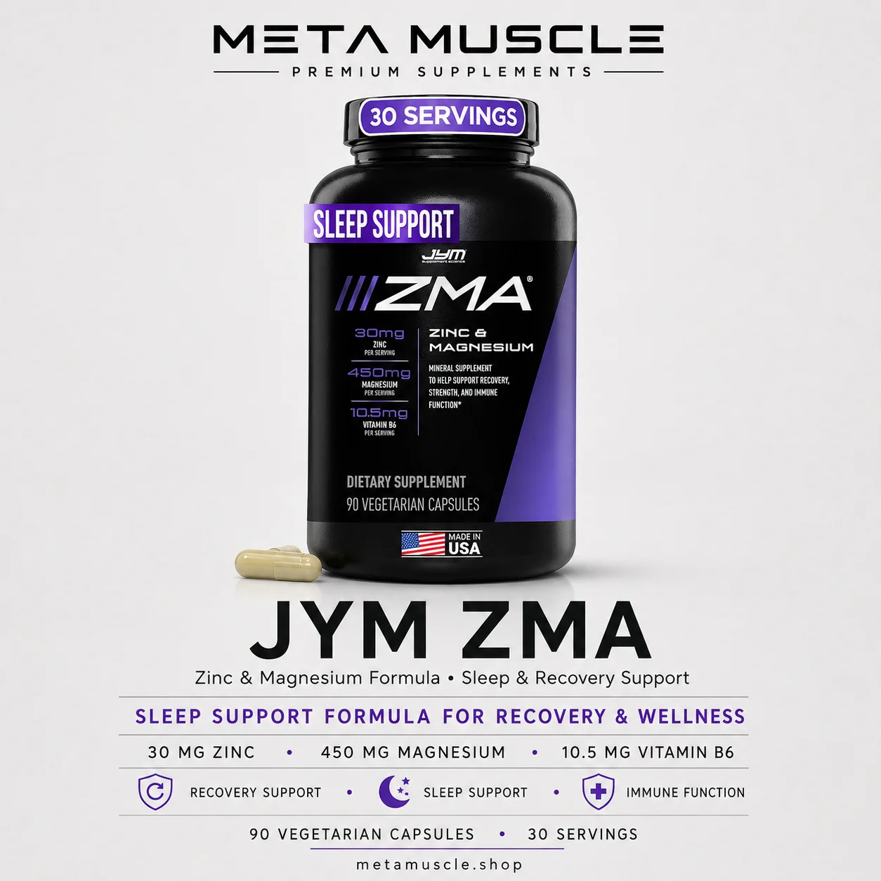 ZMA JYM, Zinc & Magnesium Supplement
