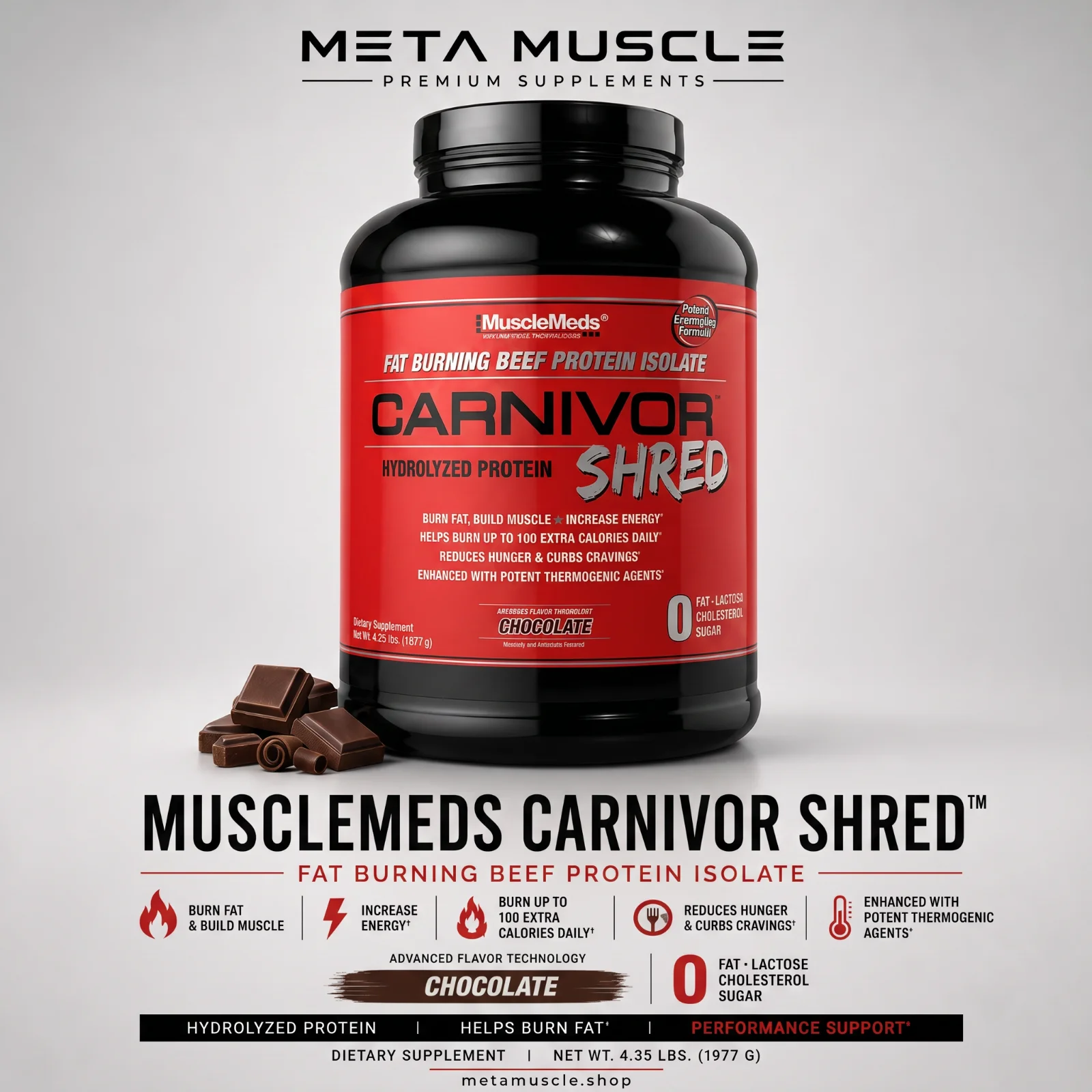 MuscleMeds Carnivor Shred Fat Burning Hydrolized Beef Protein Isolate