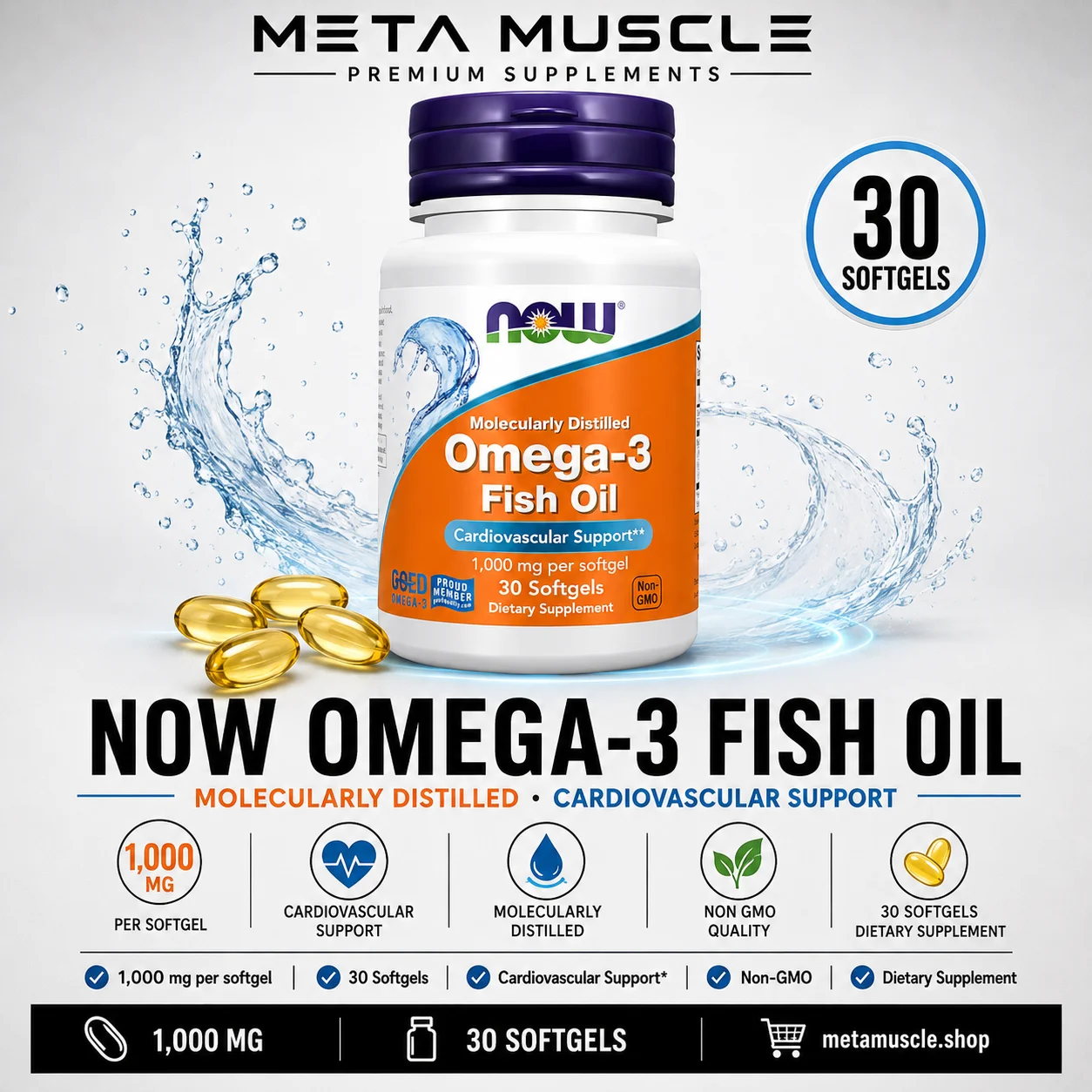 NOW Foods Supplements, Omega-3 180 EPA / 120 DHA - 30 Softgels