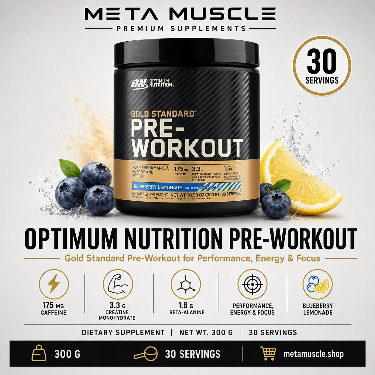 Optimum Nutrition Gold Standard Pre-Workout - 30 Servings