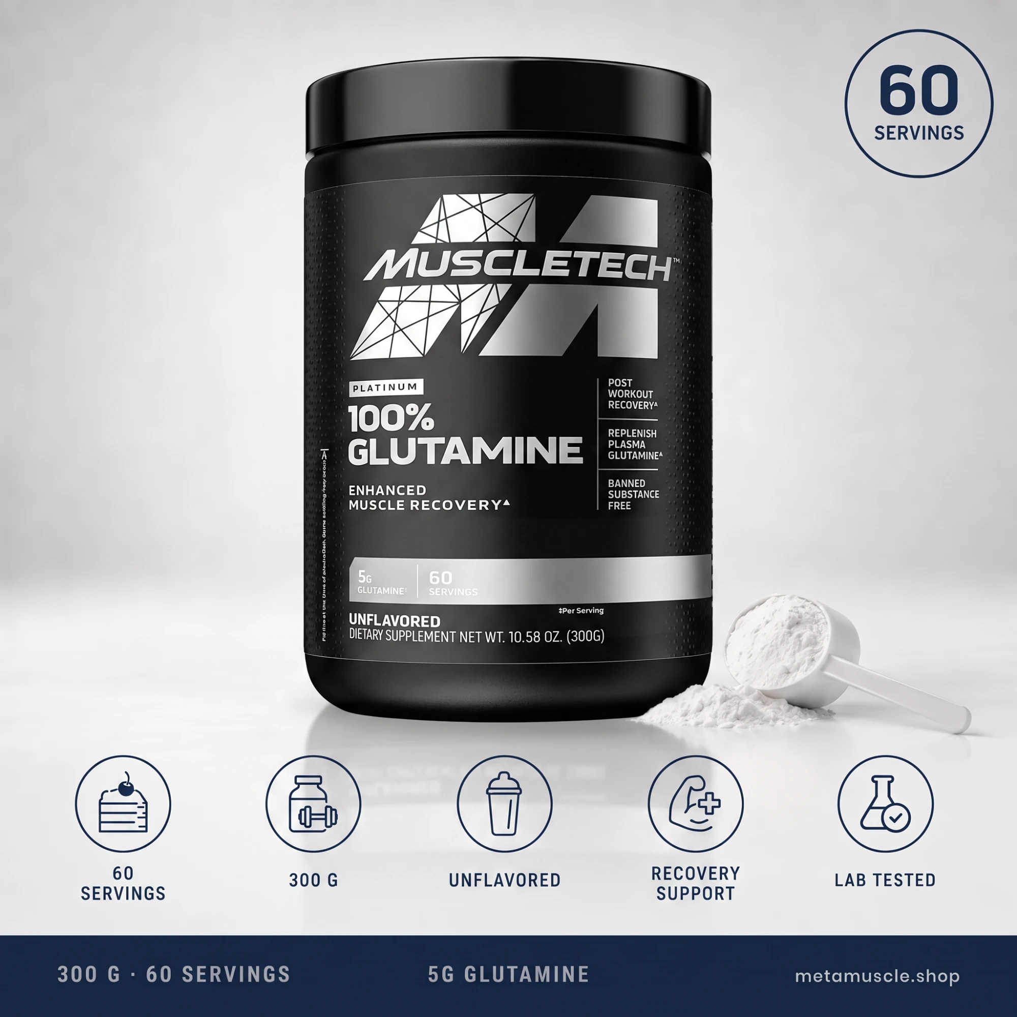 MuscleTech Platinum 100% Glutamine Powder